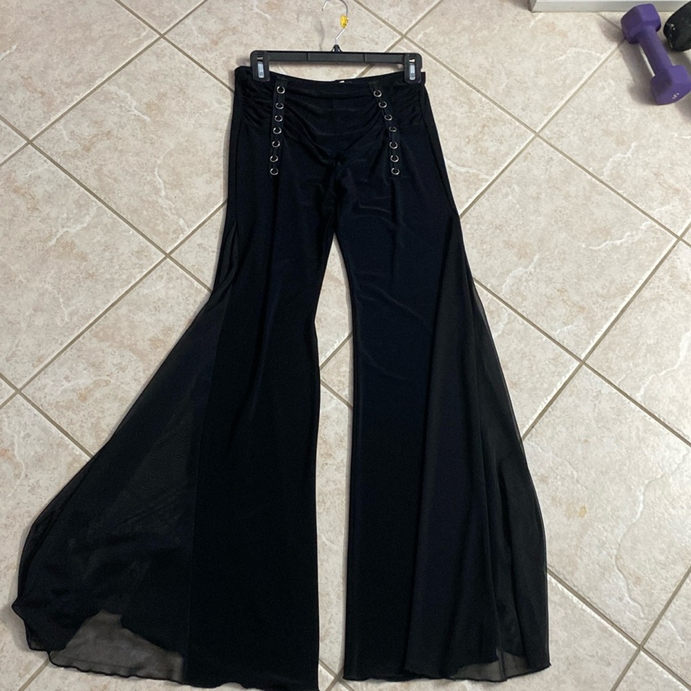 Black flare flattering musical theater leggings